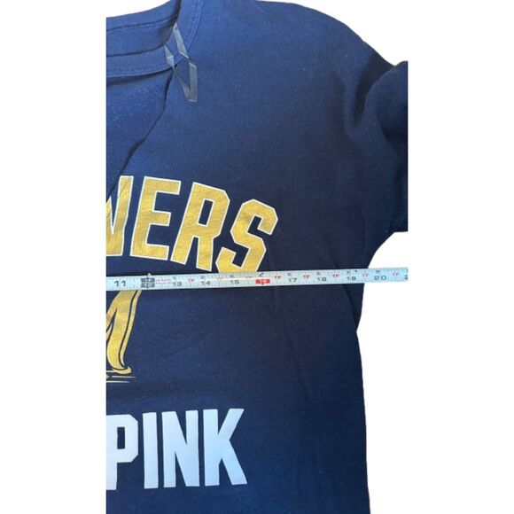 PINK Victoria's Secret Milwaukee Brewers Fleece Sweatshirt size XS Blue E56 - Picture 5 of 9